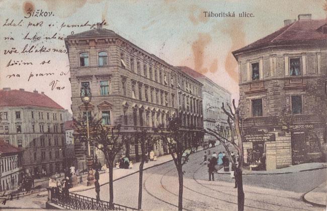 Konec Seifertovy a Táboritská v roce 1907